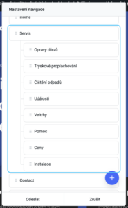 Nastavenie navigácie a rozbaľovacej ponuky