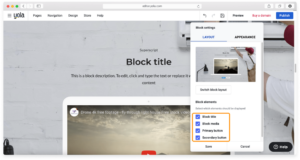 Elementy bloku Videá v editore Yola