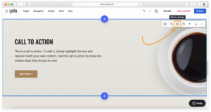 Tlačidlo nastavenia bloku Call To Action v editore Yola