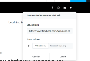 Nastavenie URL odkazu na sociálne siete