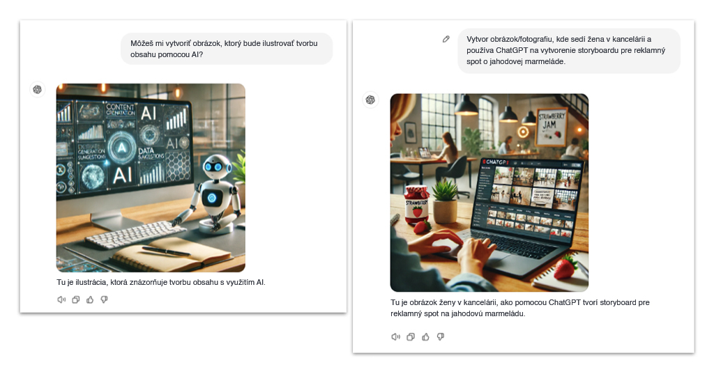 Ukážka konverzácií s ChatGPT o tvorbe obsahu
