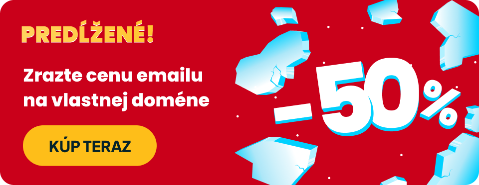 Predĺžené - Zrazte cenu emailu na vlastnej doméne